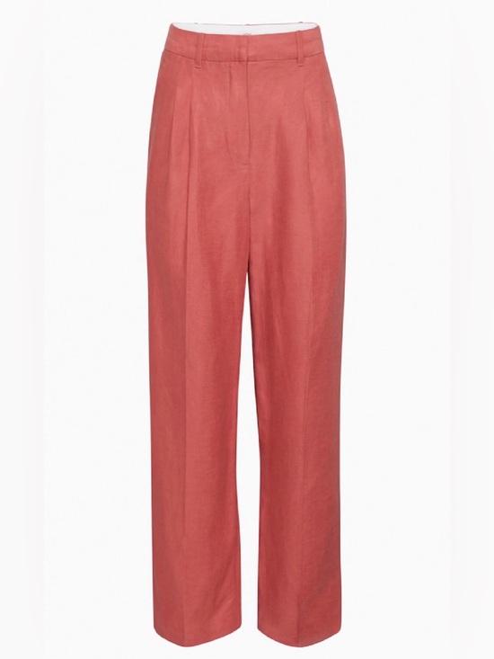 Aritzia Pants - Aritzia Wilfred The Effortless Pants Linen Warm Sienna Red Size 8 Trousers